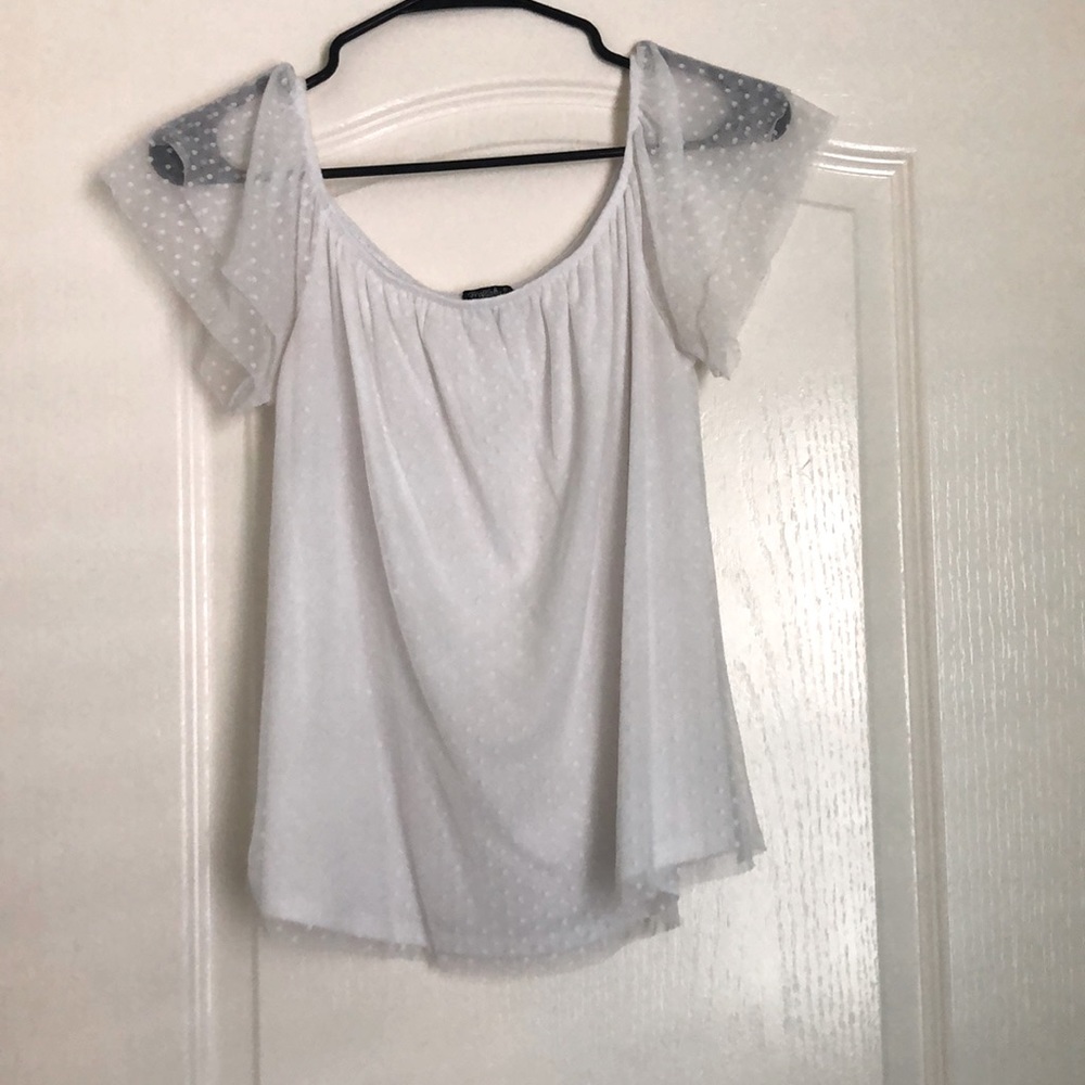 White Polkadot Blouse